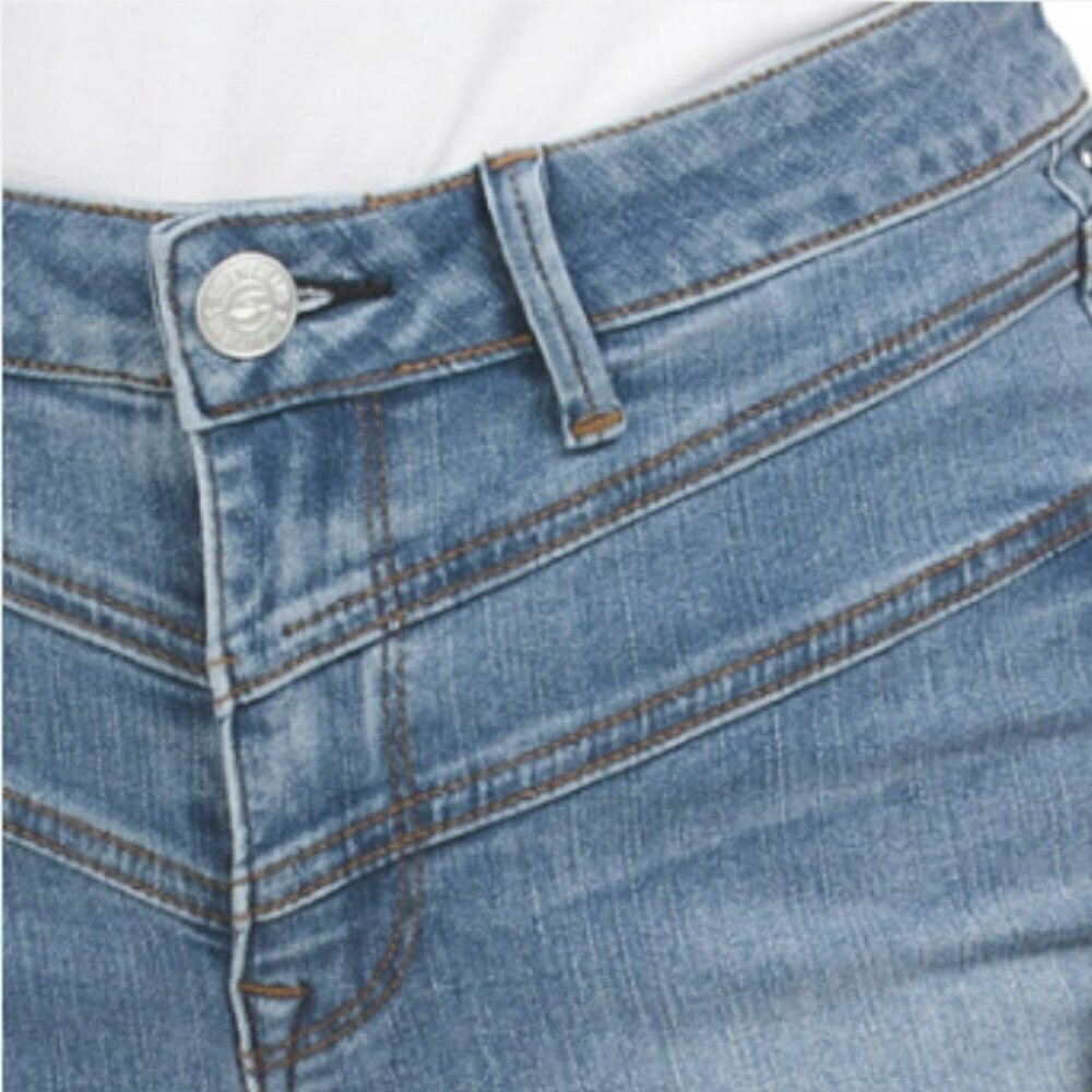 NWT SEVEN7 Women's High Rise Chevron Details Denim Skinny Ankle Jeans - Picture 3 of 7